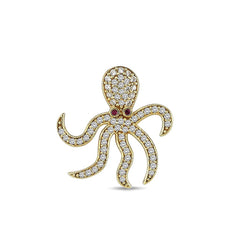 Jai's 14K Yellow Gold Diamond Octopus Pendant