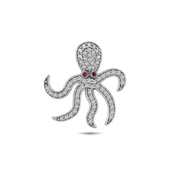 Jai's 14K White Gold Diamond Octopus Pendant