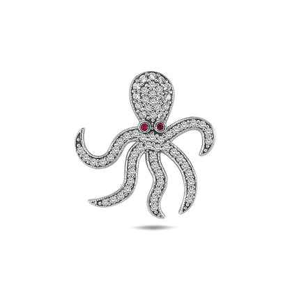 Jai's 14K White Gold Diamond Octopus Pendant