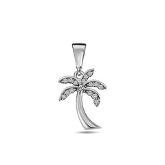 Jai's 14K White Gold Diamond Palm Tree Pendant