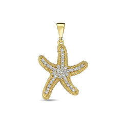 Jai's 14K Yellow Gold Large Diamond Starfish Pendant