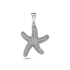 Jai's 14K White Gold Large Diamond Starfish Pendant