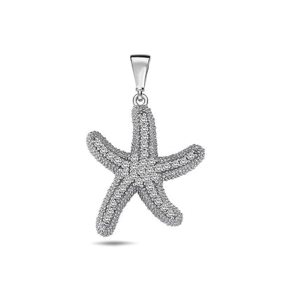 Jai's 14K White Gold Large Diamond Starfish Pendant