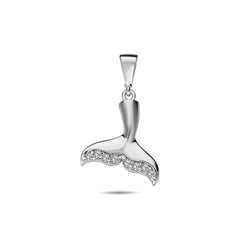 Jai's 14K White Gold Diamond Whale Tail Pendant