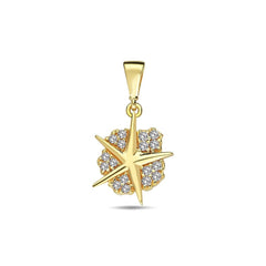 Jai's 14K Yellow Gold Diamond Sand Dollar Pendant