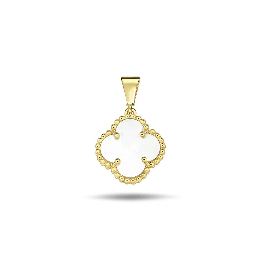 Jai's 14K Yellow Gold Mother-of-Pearl Clover Pendant