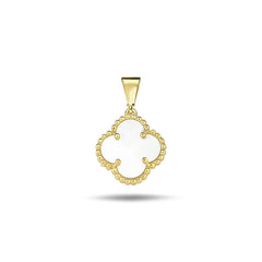 Jai's 14K Yellow Gold Mother-of-Pearl Clover Pendant