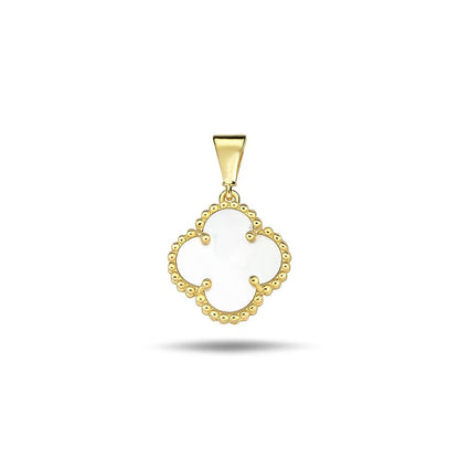 Jai's 14K Yellow Gold Mother-of-Pearl Clover Pendant