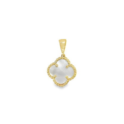 Jai's 14K Yellow Gold Mother-of-Pearl Clover Pendant