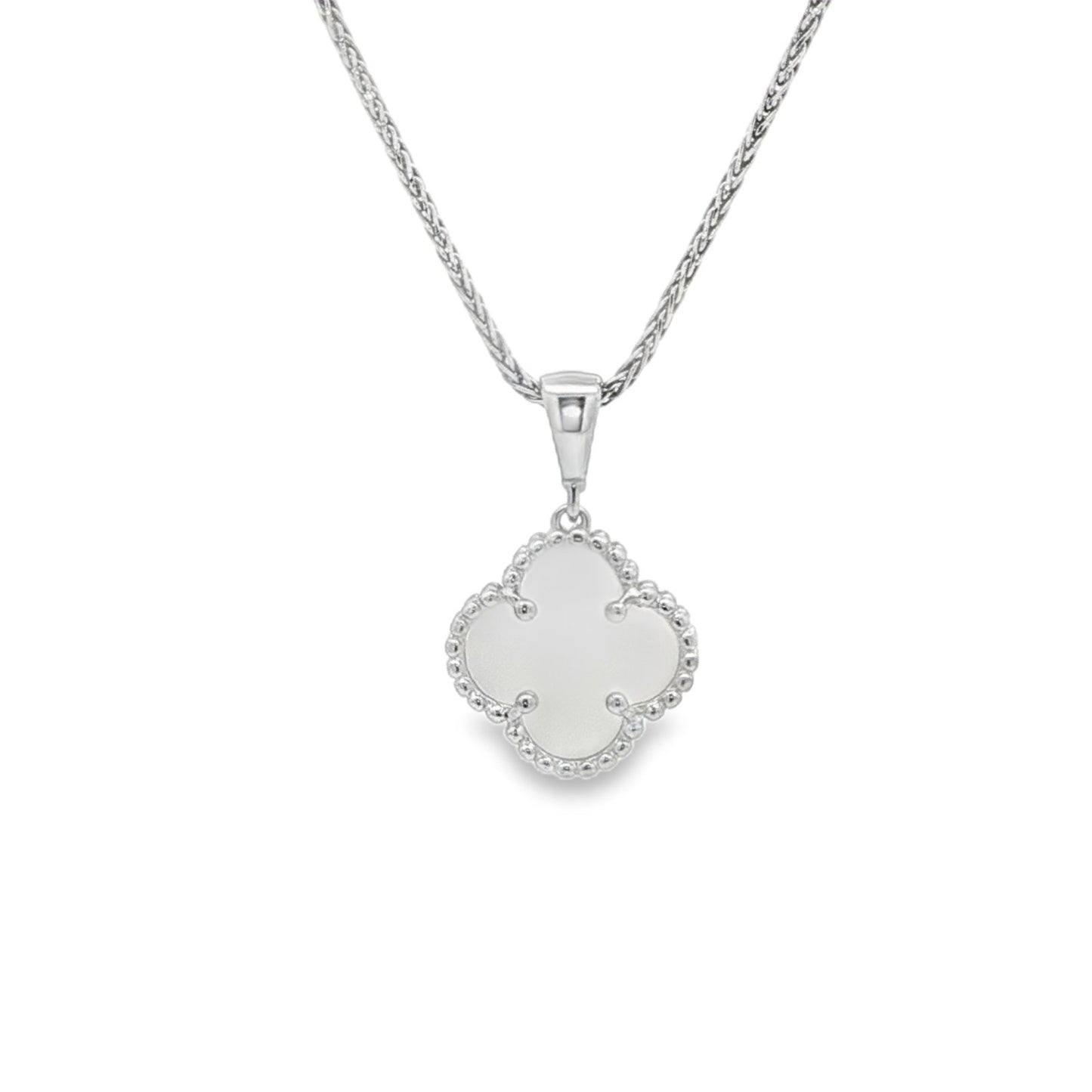 Jai's 14K White Gold Mother-of-Pearl Clover Pendant
