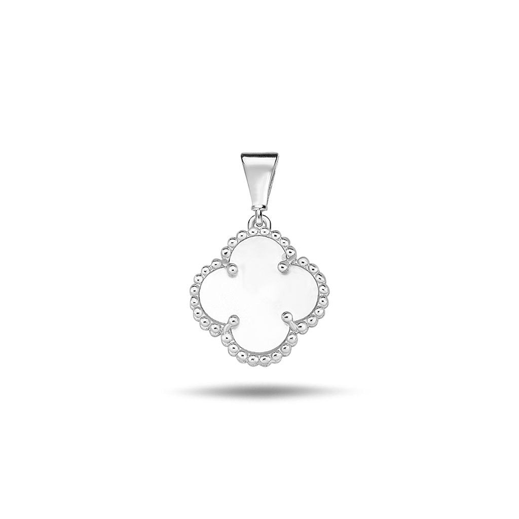Jai's 14K White Gold Mother-of-Pearl Clover Pendant