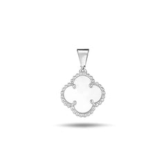 Jai's 14K White Gold Mother-of-Pearl Clover Pendant