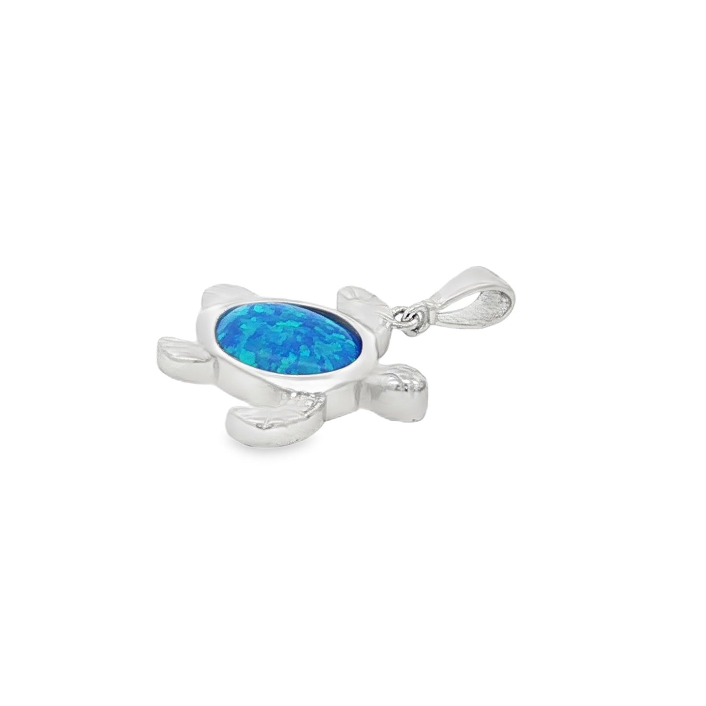 Jai's 14K White Gold Blue Mother-of-Pearl Turtle Pendant