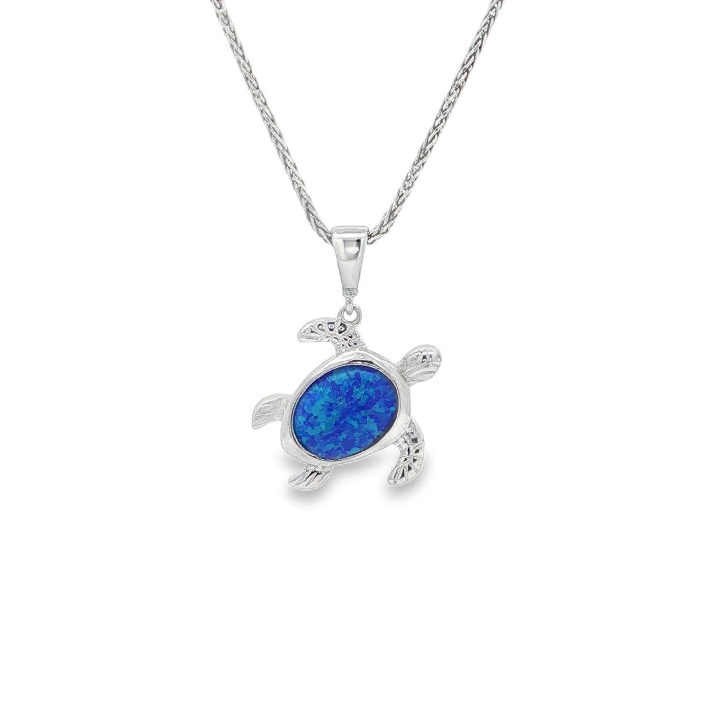 Jai's 14K White Gold Blue Mother-of-Pearl Turtle Pendant