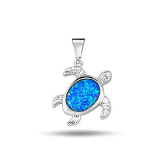 Jai's 14K White Gold Blue Mother-of-Pearl Turtle Pendant
