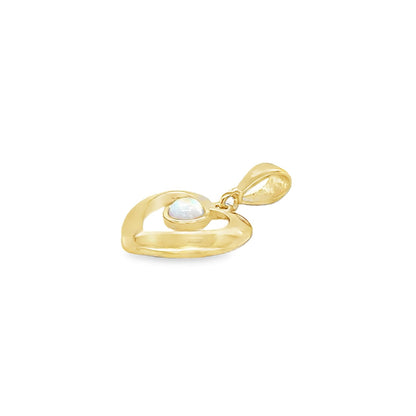 Jai's 14K Yellow Gold Opal Heart Pendant