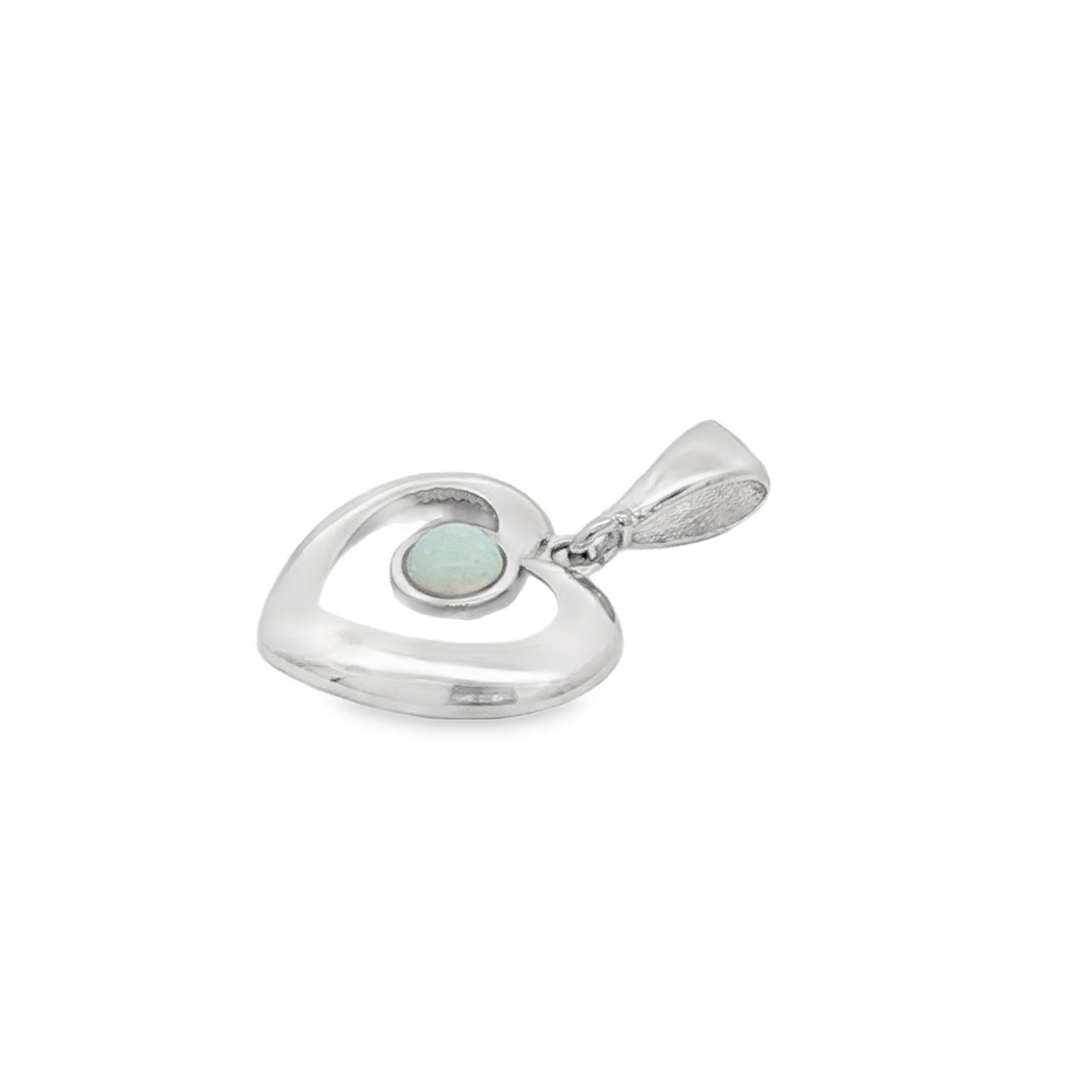 Jai's 14K White Gold Opal Heart Pendant