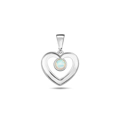 Jai's 14K White Gold Opal Heart Pendant