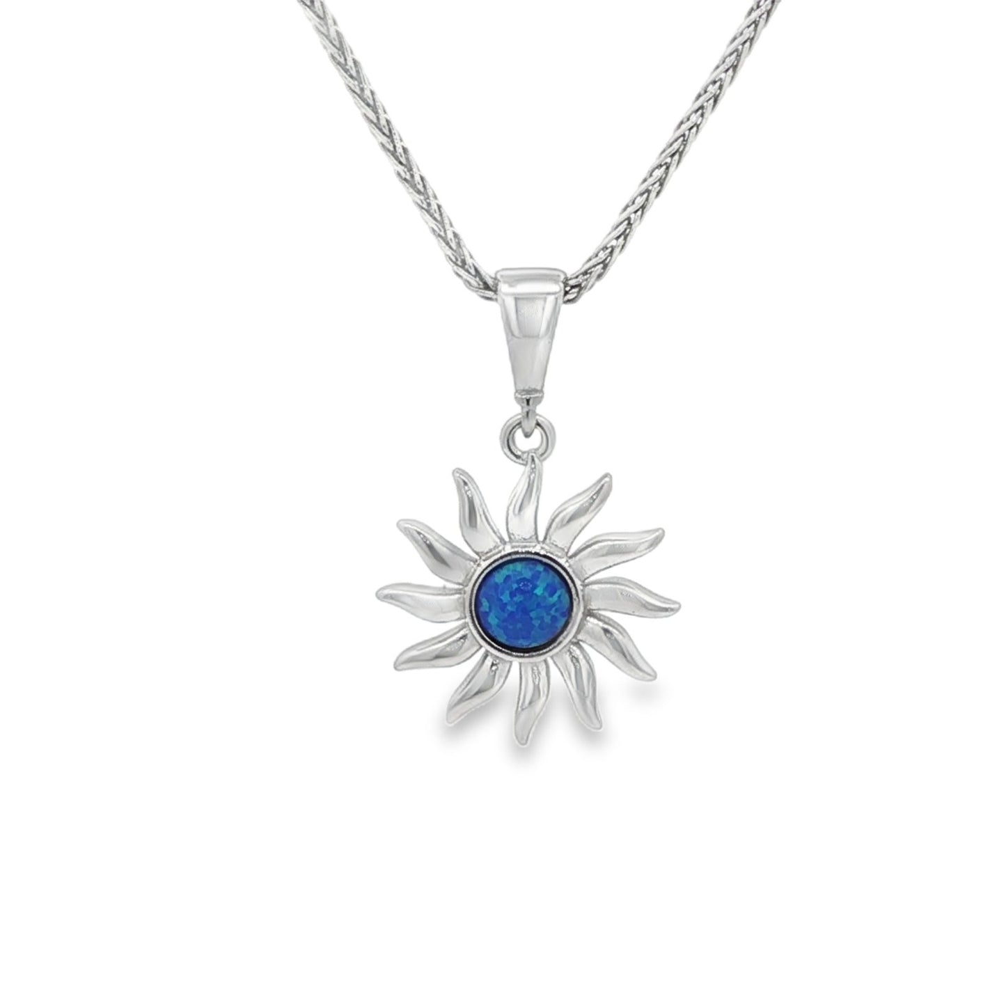 Jai's 14K White Gold Blue Mother-of-Pearl Sun Pendant