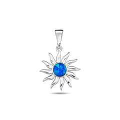 Jai's 14K White Gold Blue Mother-of-Pearl Sun Pendant