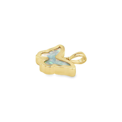 Jai's 14K Yellow Gold Opal Butterfly Pendant