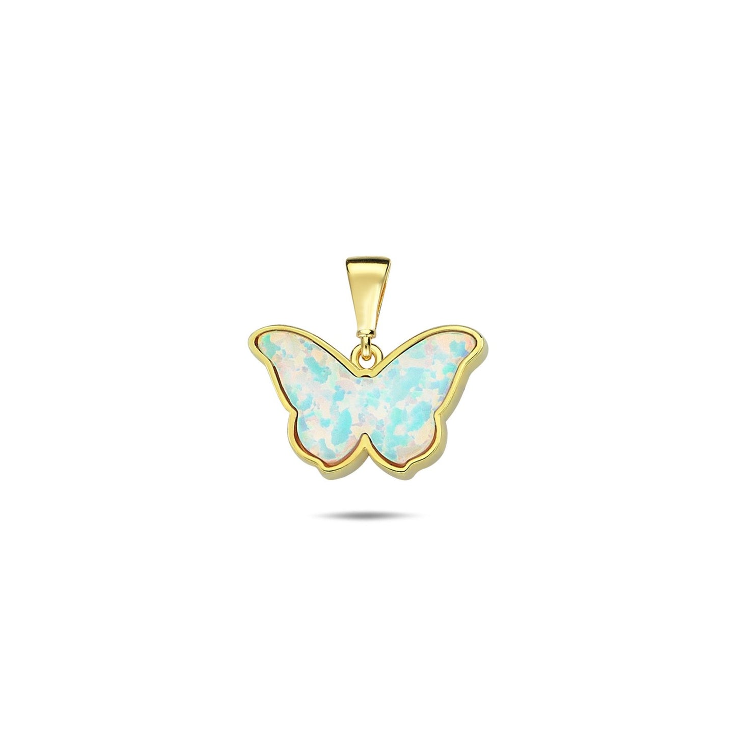 Jai's 14K Yellow Gold Opal Butterfly Pendant