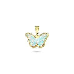 Jai's 14K Yellow Gold Opal Butterfly Pendant