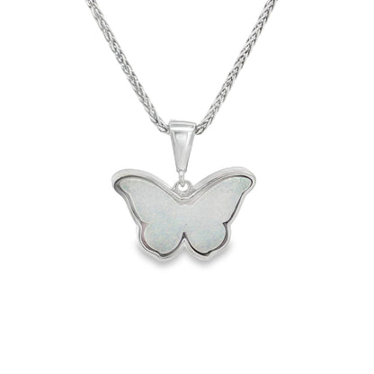 Jai's 14K White Gold Opal Butterfly Pendant