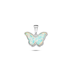 Jai's 14K White Gold Opal Butterfly Pendant