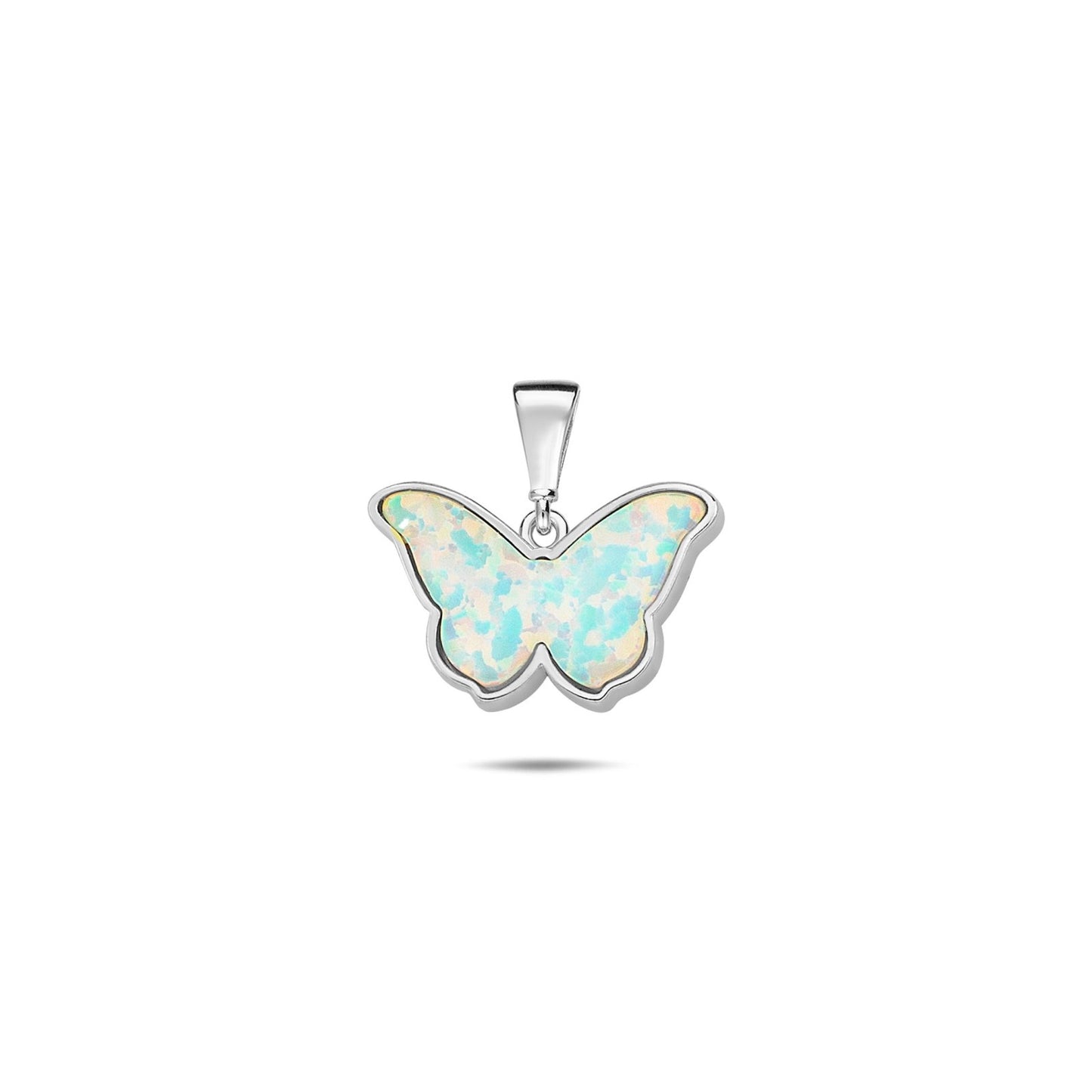 Jai's 14K White Gold Opal Butterfly Pendant