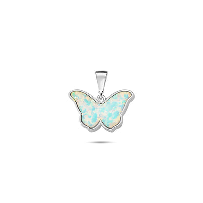 Jai's 14K White Gold Opal Butterfly Pendant