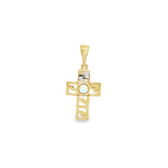 Jai's 14K Yellow Gold Opal Cross Pendant