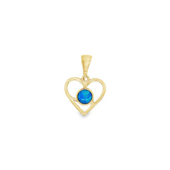 Jai's 14K Yellow Gold Blue Mother-of-Pearl Heart Pendant
