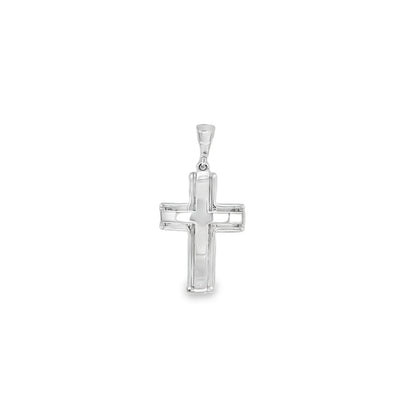 Jai's 14K White Gold Engraved Cross Pendant