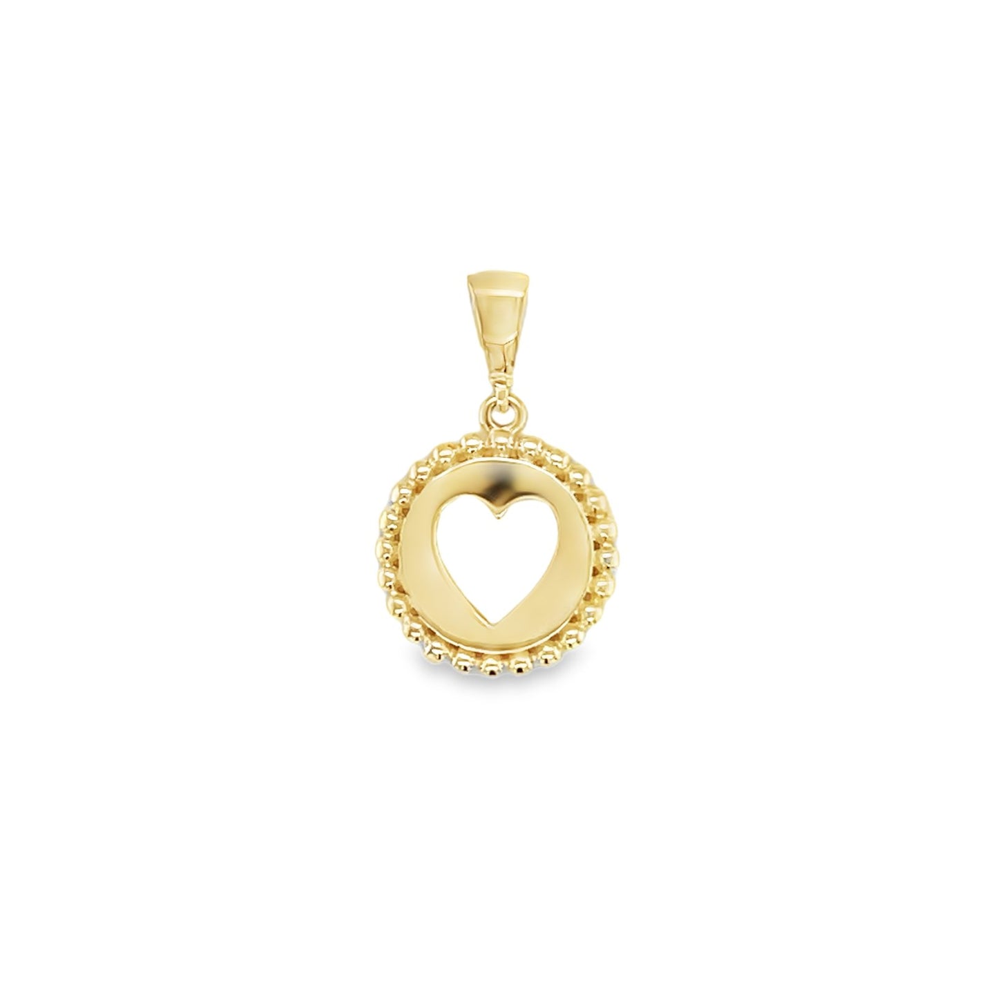 Jai's 14K Yellow Gold Cookie Cutter Heart Pendant