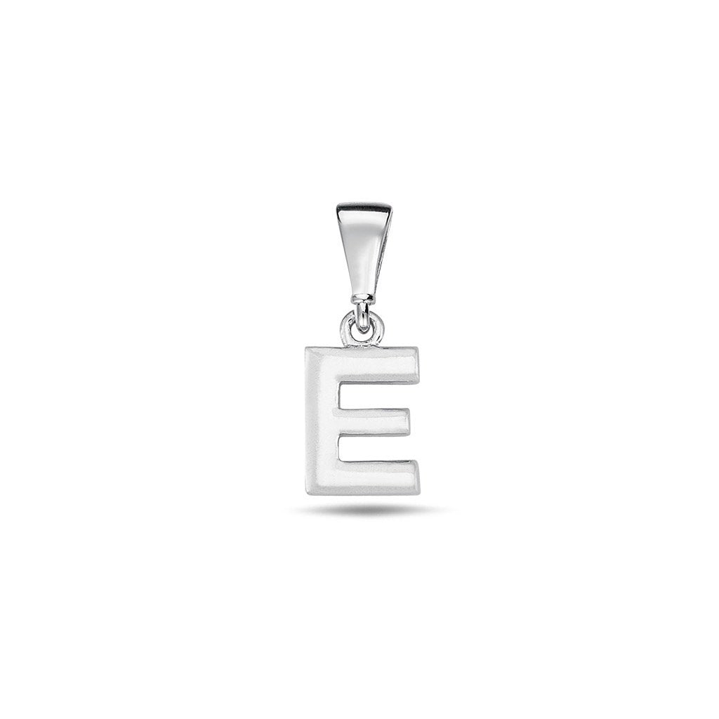 Jai's 14K White Gold Initial E Pendant