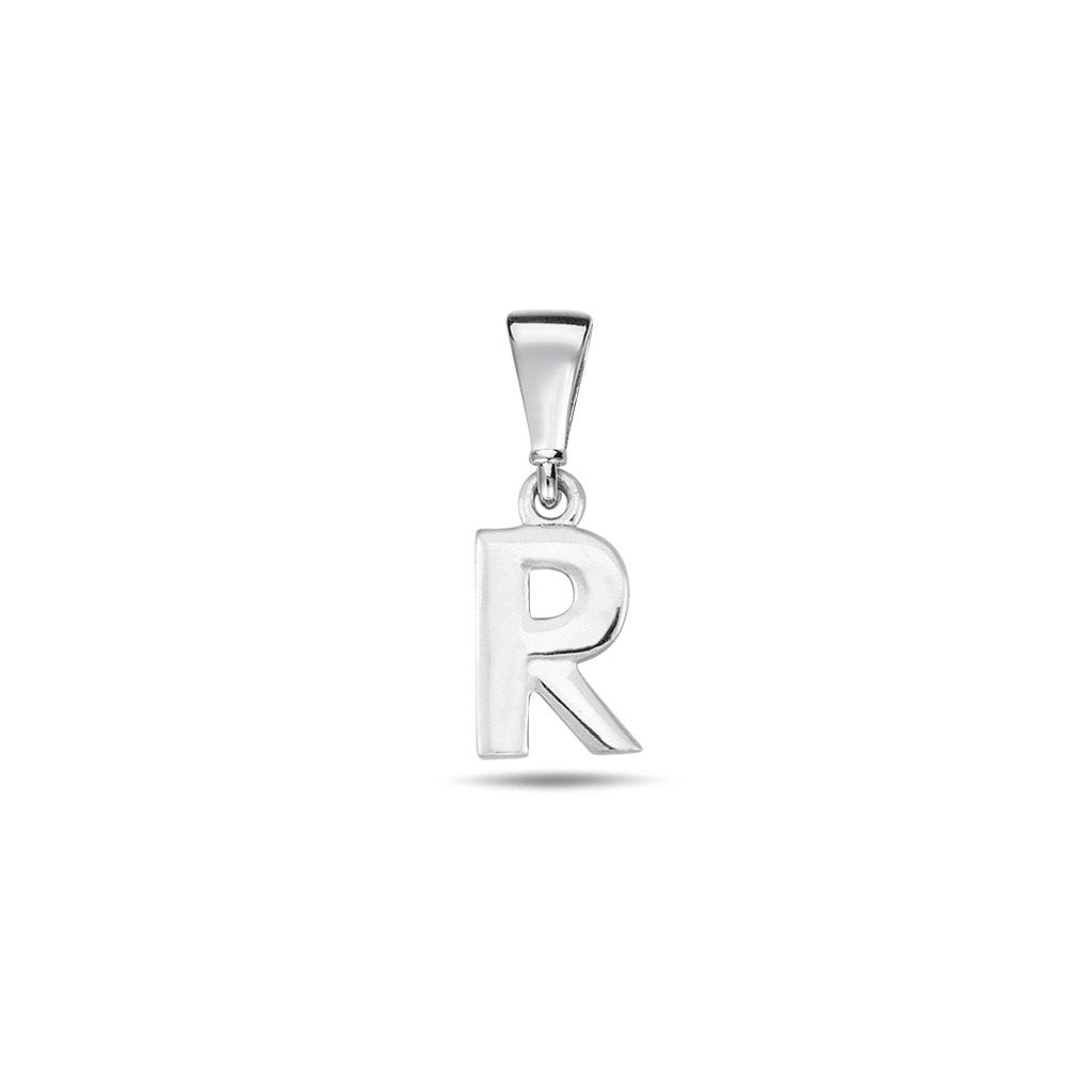 Jai's 14K White Gold Initial R Pendant