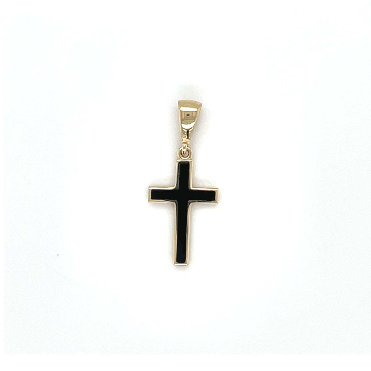 Jai's 14K Yellow Gold Black Onyx Cross Pendant
