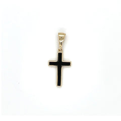 Jai's 14K Yellow Gold Black Onyx Cross Pendant