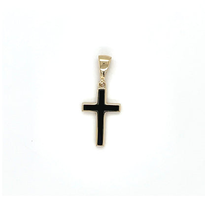Jai's 14K Yellow Gold Black Onyx Cross Pendant