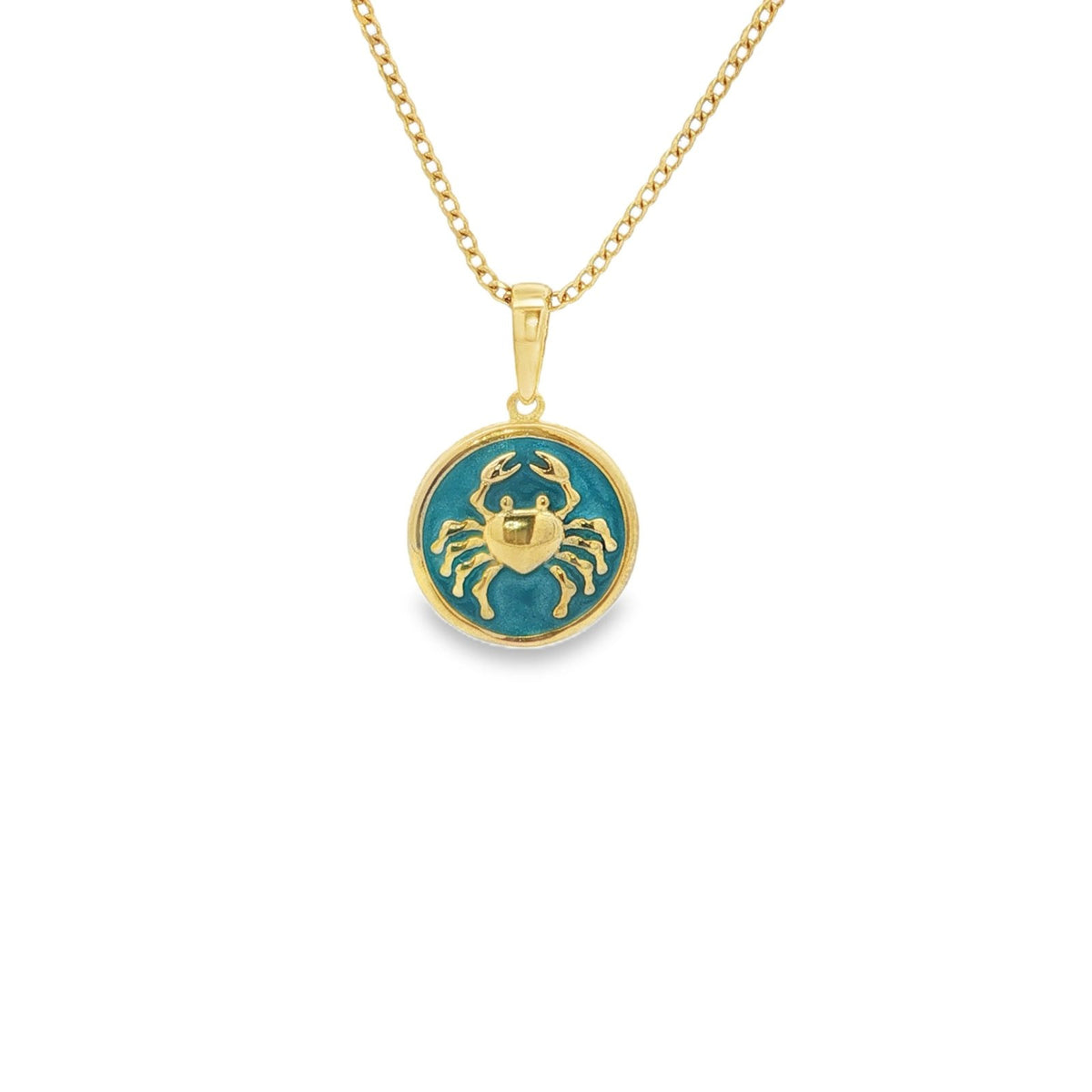 Jai's Gold-plated Sterling Silver Turquoise-accented Crab Pendant