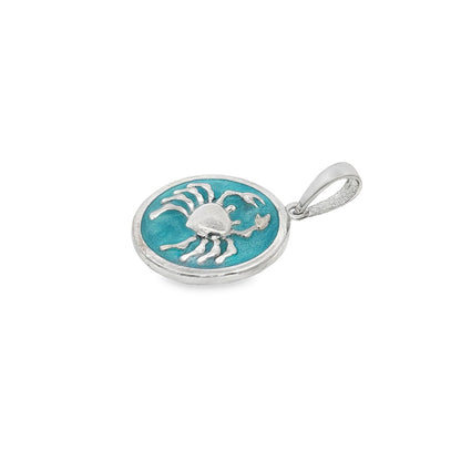 Jai's Sterling Silver Turquoise-accented Crab Pendant