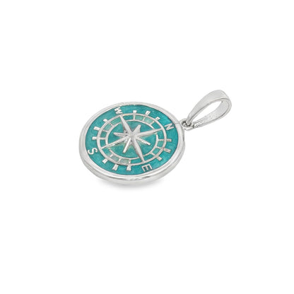 Jai's Sterling Silver Turquoise-accented Compass Pendant
