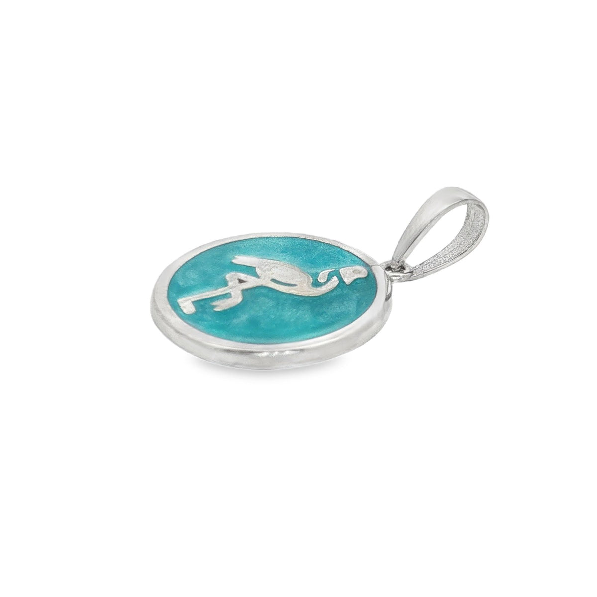 Jai's Sterling Silver Turquoise-accented Flamingo Pendant