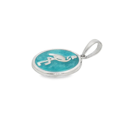 Jai's Sterling Silver Turquoise-accented Flamingo Pendant