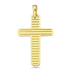 Jai's 14K Yellow Gold Rounded Cross Pendant