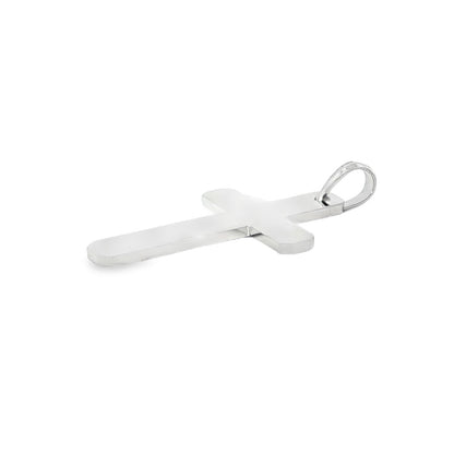 Jai's 14K White Gold Rounded Cross Pendant