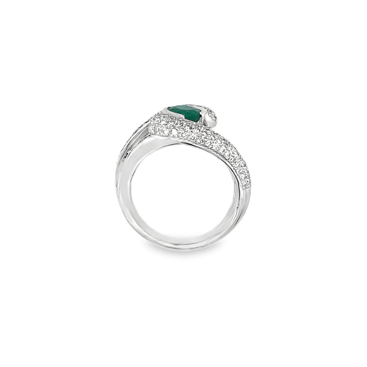 Jai's 18K White Gold Emerald & Diamond Ring