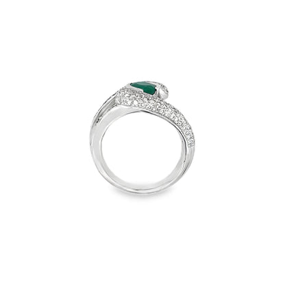 Jai's 18K White Gold Emerald & Diamond Ring