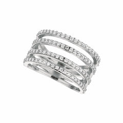 Morris & David's 14K White Gold Four-row Diamond Ring